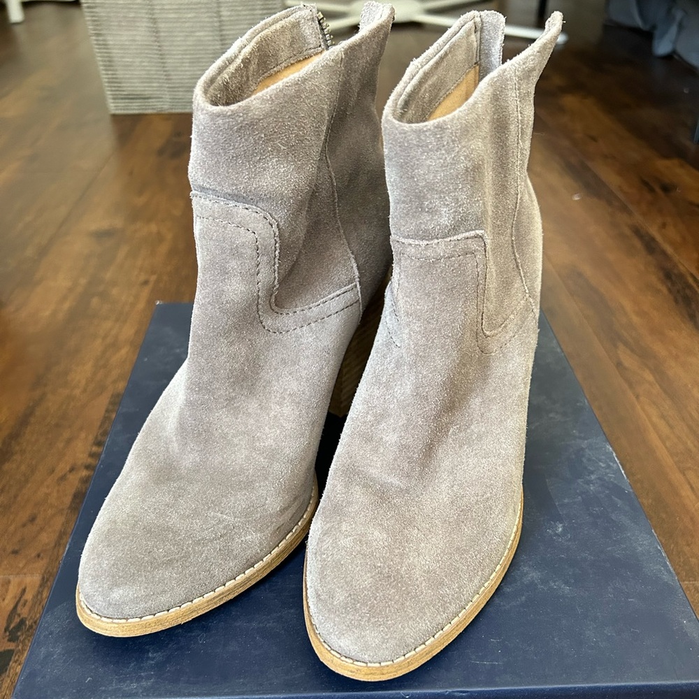 Splendid Hila Suede Booties in light grey